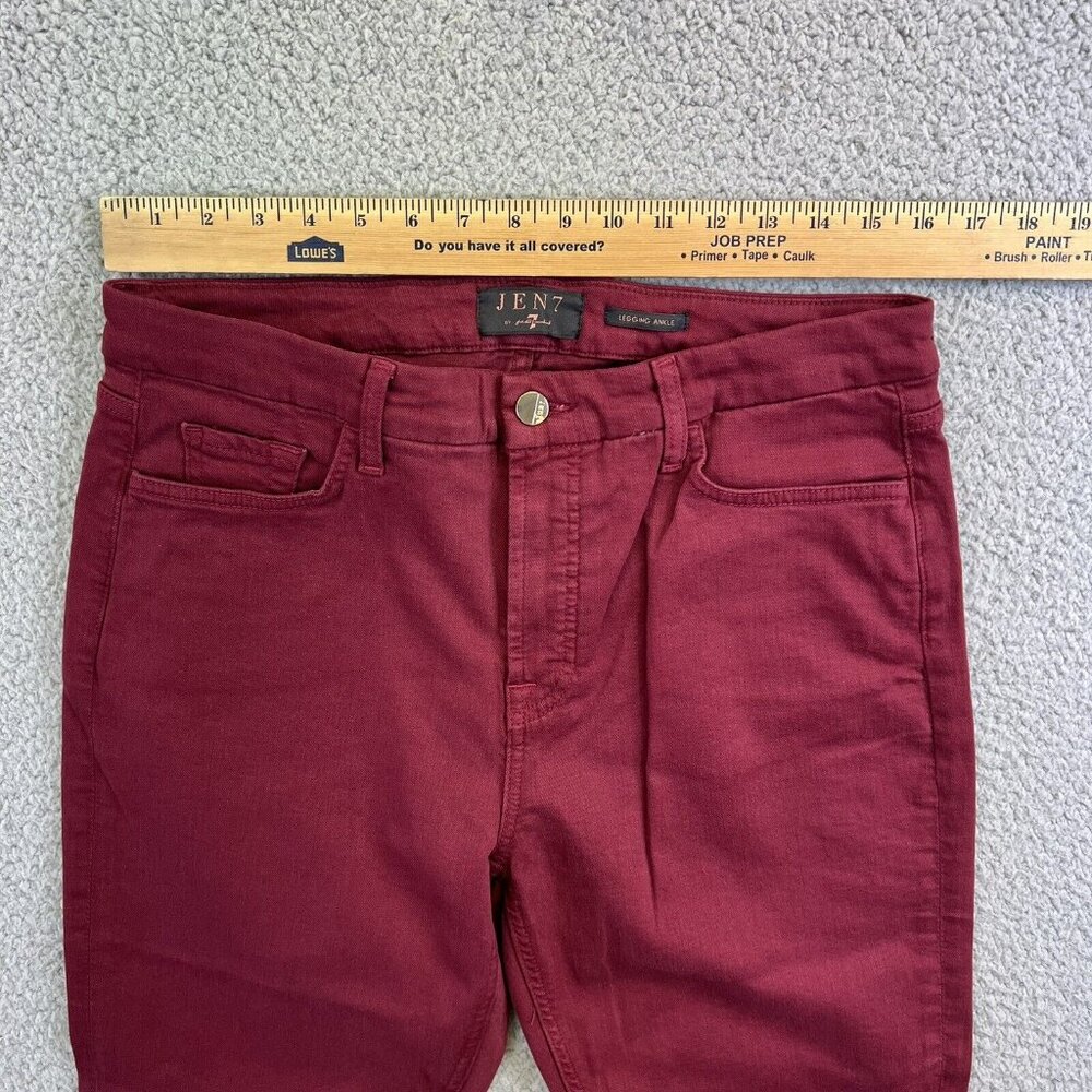 Jen7 by 7 For All Mankind Legging Ankle Womens Sz 14 Burgundy 32x27 - Picture 5 of 7